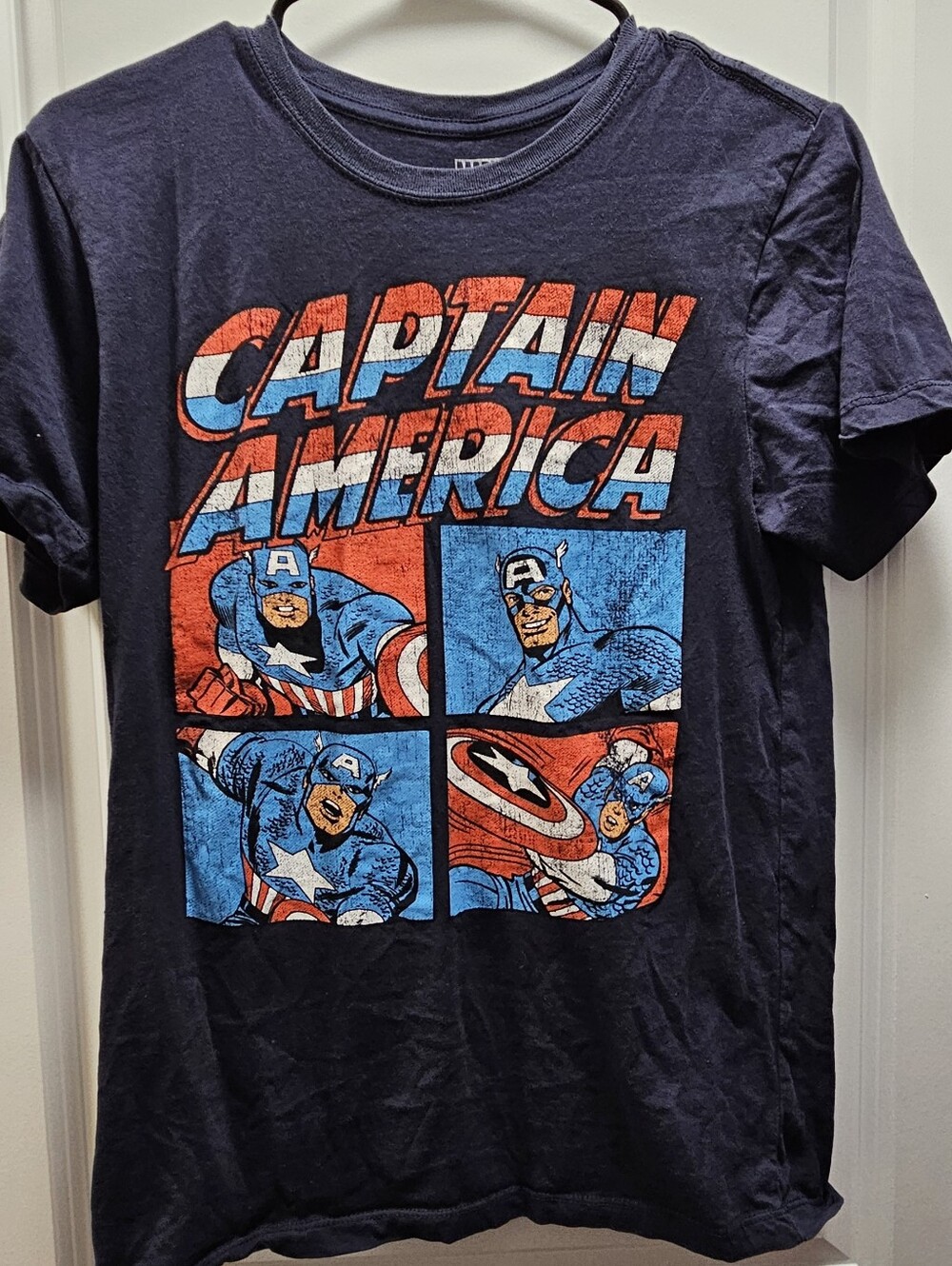 Marvel Captain America Tee in Navy with Red and Blue Graphic
